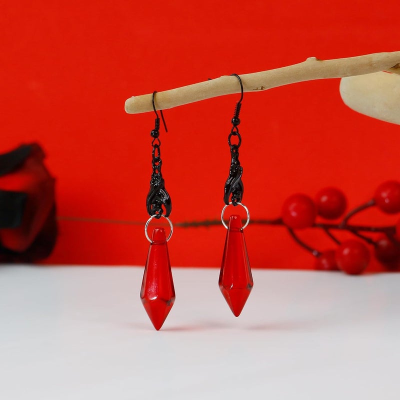 DAYANEY Halloween Earrings, Bride of Chucky Costume for Knife Earrings as Gothic Jewelry, Bat Rhinestone Halloween Gifts Jewelry as Vampire Costume for Women - Image 3